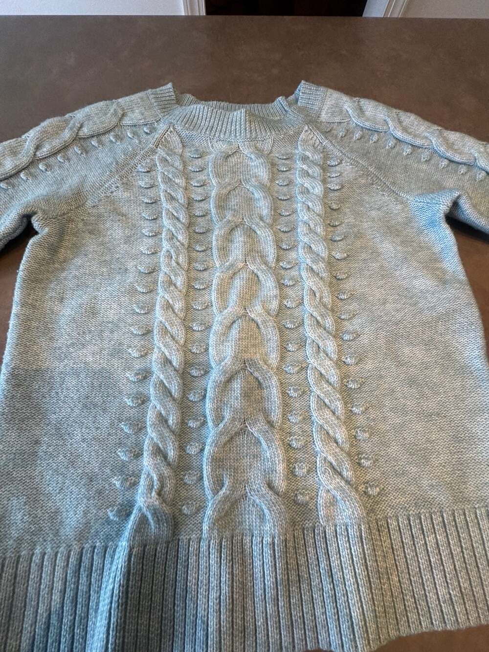 LOFT Sky Blue Cable Knit Pullover Sweater XS
